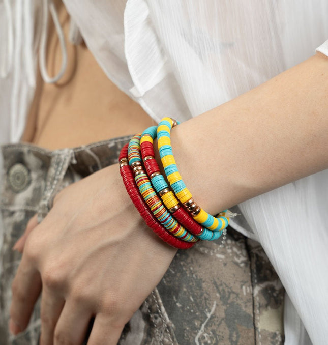 Sunset Pop Stackable Bracelet Set - HASHTACK