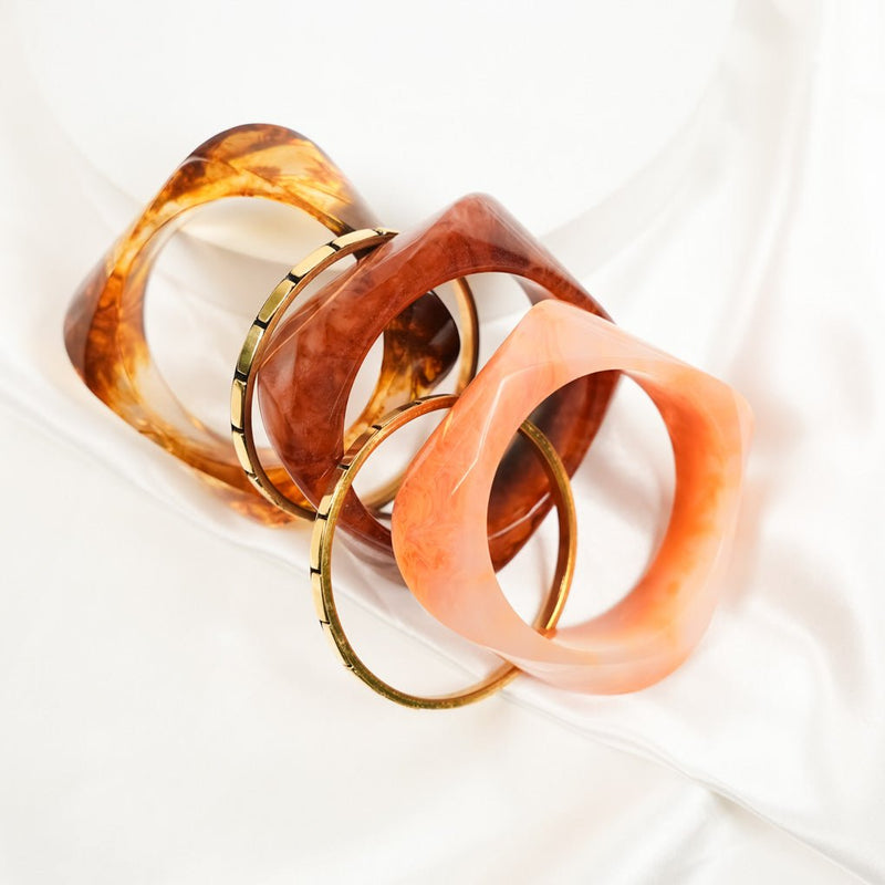 Sunset Resin Bangle Stack