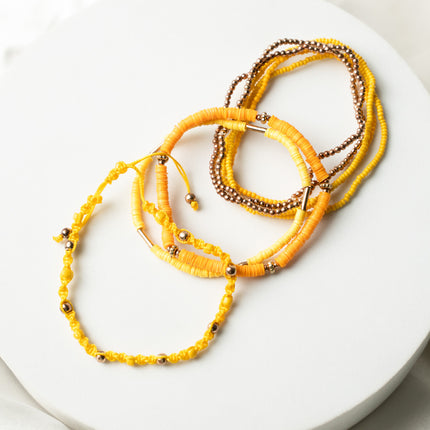 sunshine-yellow-boho-bracelet-stack-handmade-jewelry_jpg - HASHTACK hashtack.in