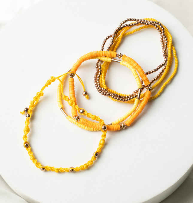 Sunlight - Set Of 8 Bohemian Bead layer Bracelet