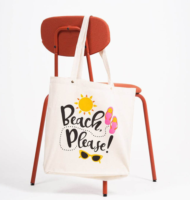 Beach Please Canvas Tote Bag - HASHTACK