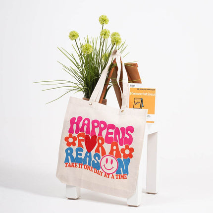 Everything Happens For A Reason Tote Bag - HASHTACK