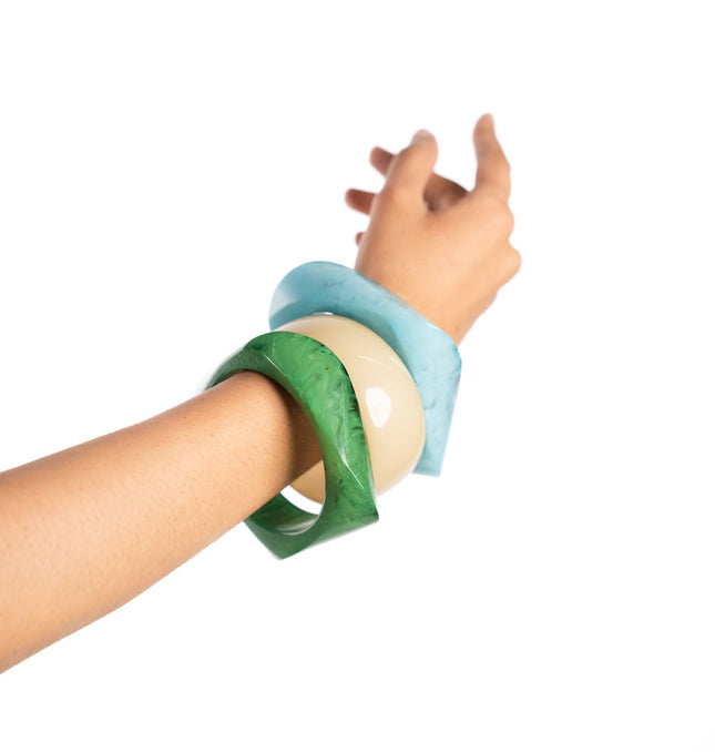 Aqua Twist Resin Bangles