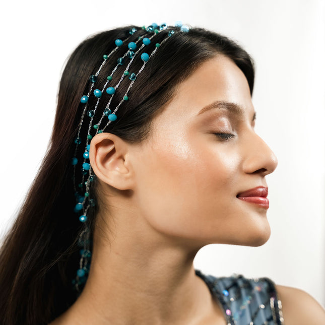 Multi-Way Beaded Body Chain Necklace - TURQUOISE