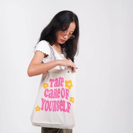 Take Care Of Yourself Canvas Tote Bag - HASHTACK
