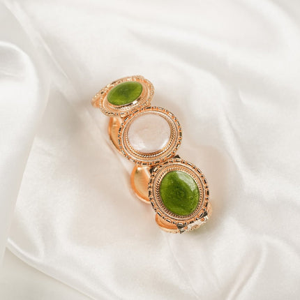 Verdant Harmony Gemstone Cuff Bracelet - HASHTACK