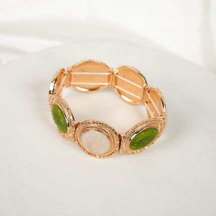 Verdant Harmony Gemstone Cuff Bracelet - HASHTACK