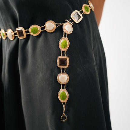 Verdant Heritage Gemstone Waist Chain - HASHTACK