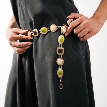 Verdant Heritage Gemstone Waist Chain - HASHTACK