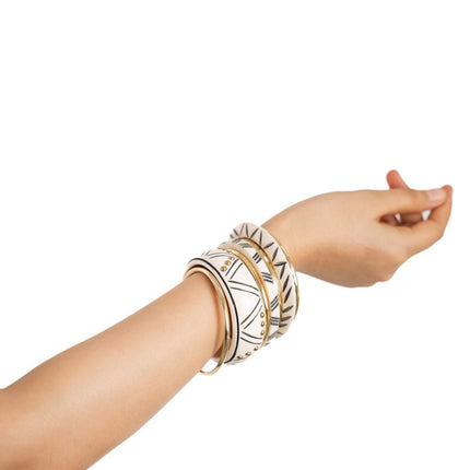 White Edit Resin Bangles - HASHTACK