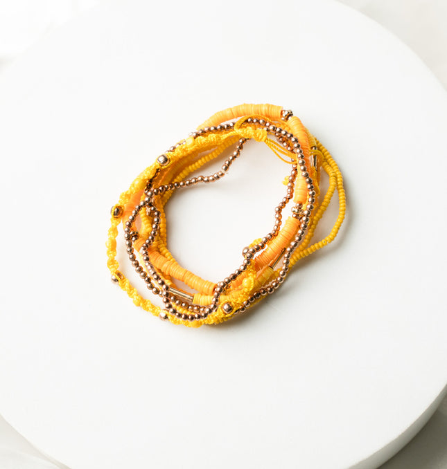 Sunlight - Set Of 8 Bohemian Bead layer Bracelet