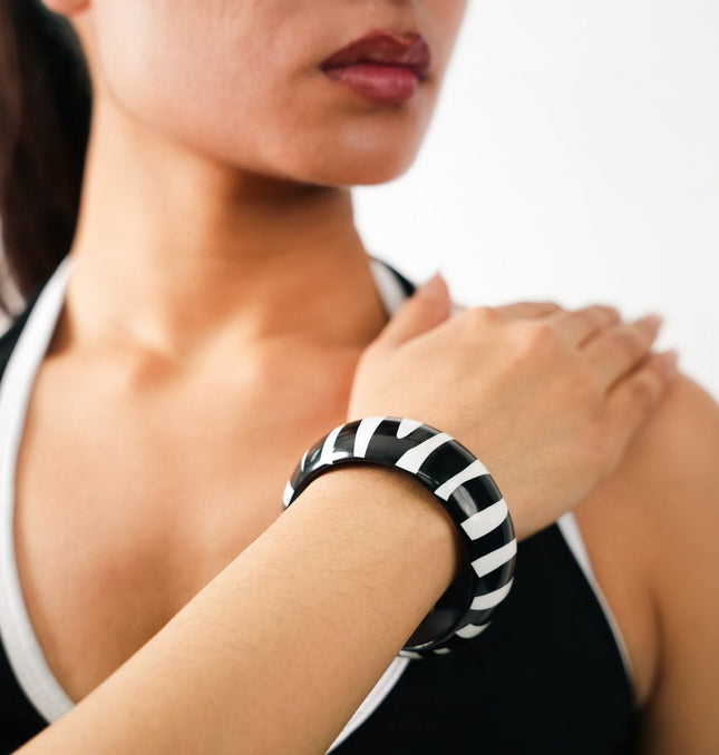 Zebra Noir Bangle - HASHTACK