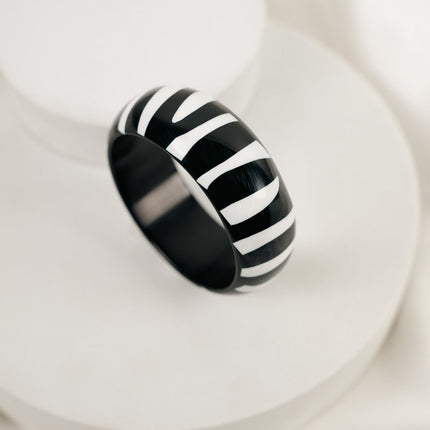 Zebra Noir Bangle - HASHTACK