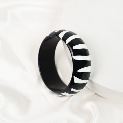 Zebra Noir Bangle - HASHTACK